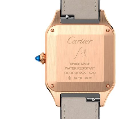 Montre Cartier Santos-Dumont grand modèle mouvement à quartz cuir or rose WGSA0021 – Image 4