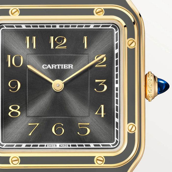 Montre Cartier Santos-Dumont grand modèle mouvement mécanique à remontage manuel 430 MC Or jaune WGSA0097 – Image 2