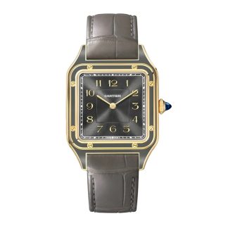 Montre Cartier Santos-Dumont grand modèle mouvement mécanique à remontage manuel 430 MC Or jaune WGSA0097