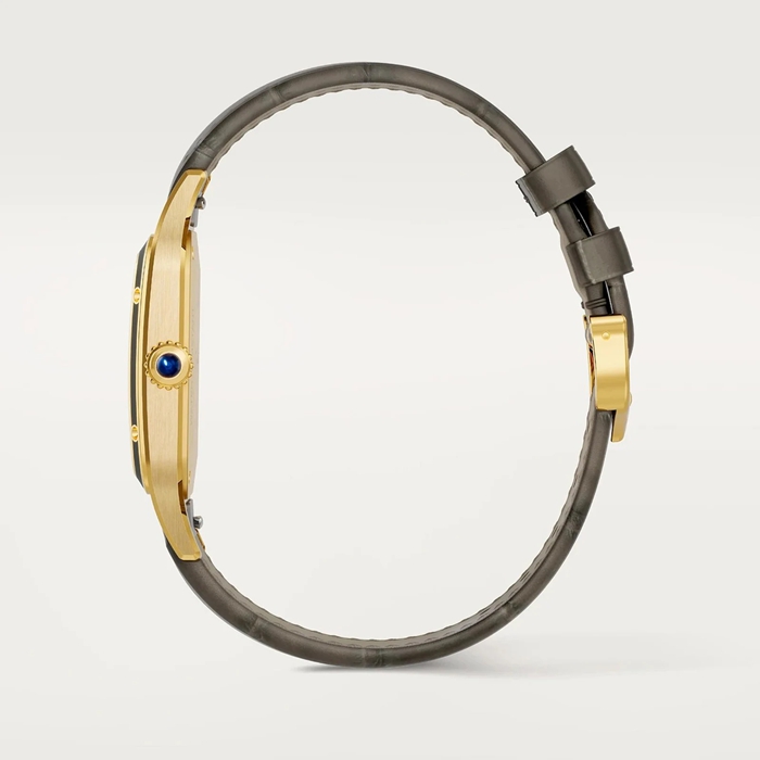 Montre Cartier Santos-Dumont grand modèle mouvement mécanique à remontage manuel 430 MC Or jaune WGSA0097 – Image 5