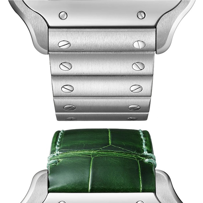 Montre Cartier Santos de Cartier Grand Modèle Acier Automatique Bracelet Cuir Interchangeable WSSA0062 – Image 2
