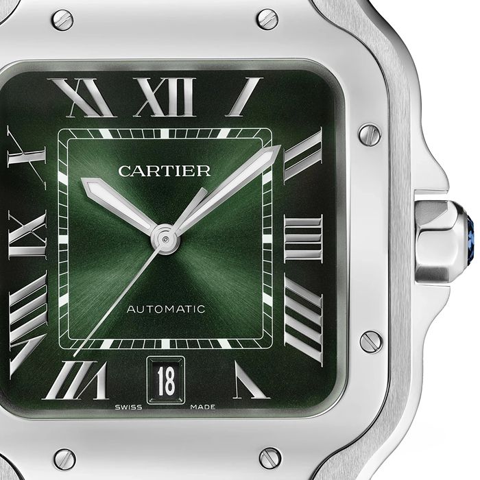 Montre Cartier Santos de Cartier Grand Modèle Acier Automatique Bracelet Cuir Interchangeable WSSA0062 – Image 4