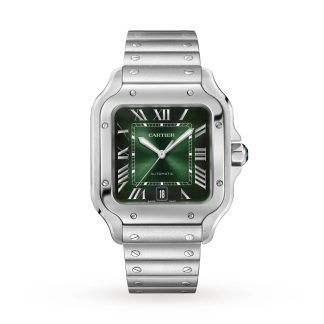 Montre Cartier Santos de Cartier Grand Modèle Acier Automatique Bracelet Cuir Interchangeable WSSA0062