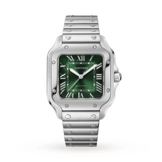 Montre Cartier Santos de Cartier Modèle moyen Acier Automatique Bracelet cuir interchangeable WSSA0061