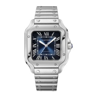 Montre Cartier Santos de Cartier Modèle moyen Acier Automatique Bracelet cuir interchangeable WSSA0063