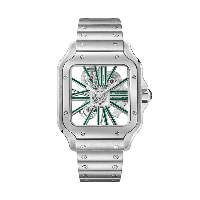 Montre Cartier Santos squelette grand modèle Mouvement mécanique de manufacture à remontage manuel WHSA0028