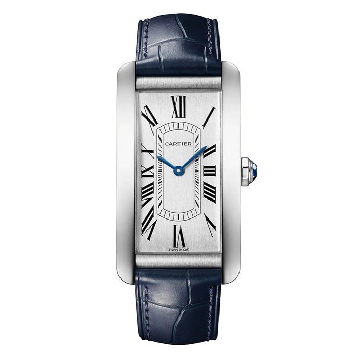 Montre Cartier Tank Américaine Grand Modèle Mouvement Automatique Acier Cuir WSTA0083