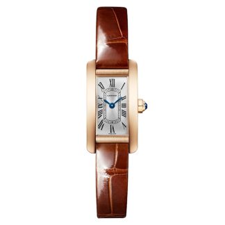 Montre Cartier Tank Americaine Mini Modèle Mouvement Quartz Boîtier Or Rose WGTA0341