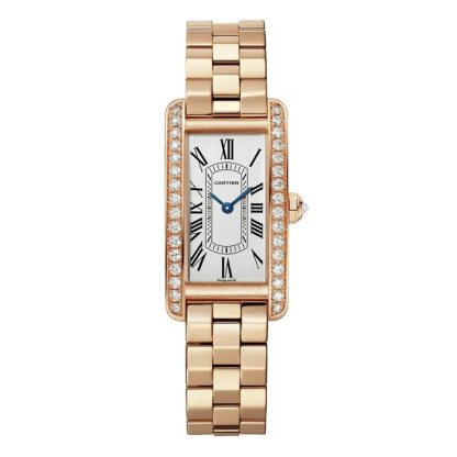 Montre Cartier Tank Américaine Petit Modèle Mouvement Quartz Or Rose WJTA0056