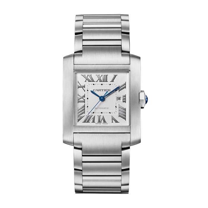 Montre Cartier Tank Française Grand Modèle Automatique Mouvement Mécanique Acier WSTA0067