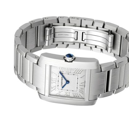 Montre Cartier Tank Française Modèle Moyen Mouvement Quartz Acier WSTA0074 – Image 4