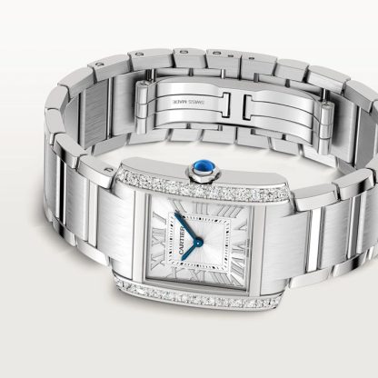 Montre Cartier Tank Francaise Modèle moyen Mouvement à quartz Boîtier en acier W4TA0028 – Image 5