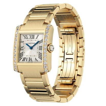 Montre Cartier Tank Francaise Modèle moyen Mouvement à quartz Boîtier en or jaune 18 carats WJTA0061 – Image 2