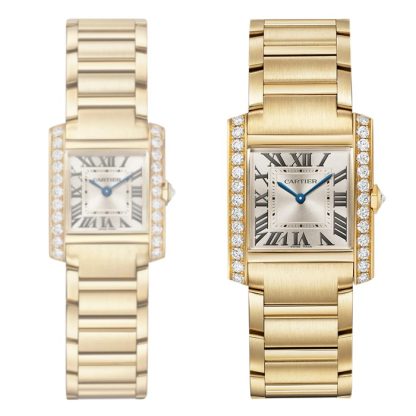 Montre Cartier Tank Francaise Modèle moyen Mouvement à quartz Boîtier en or jaune 18 carats WJTA0061 – Image 4