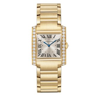 Montre Cartier Tank Francaise Modèle moyen Mouvement à quartz Boîtier en or jaune 18 carats WJTA0061