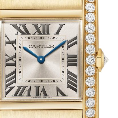 Montre Cartier Tank Française Modèle moyen Mouvement à quartz Or jaune Diamants WJTA0040 – Image 2