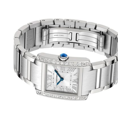 Montre Cartier Tank Francaise modèle moyen mouvement à quartz W4TA0021 – Image 5