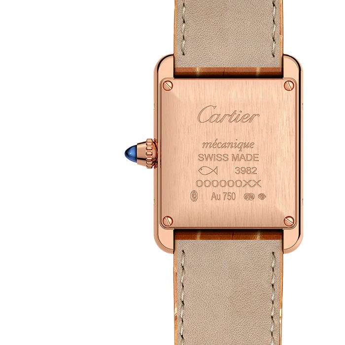 Montre Cartier Tank Louis Cartier Petit Modèle Mouvement Mécanique à Remontage Manuel Cuir Or Rose WGTA0010 – Image 4