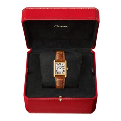 Montre Cartier Tank Louis Cartier Petit Modèle Mouvement à Quartz Cuir Or Jaune WGTA0342 – Image 2