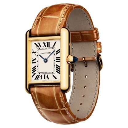Montre Cartier Tank Louis Cartier Petit Modèle Mouvement à Quartz Cuir Or Jaune WGTA0342 – Image 3