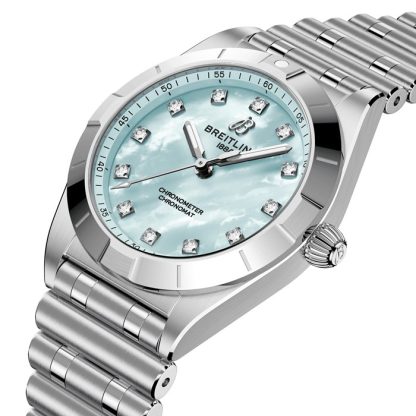 Montre Femme Breitling Chronomat 28mm Bleu Nacre A72310101C1A1 – Image 2