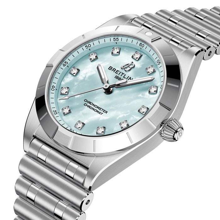 Montre Femme Breitling Chronomat 28mm Bleu Nacre A72310101C1A1 – Image 2