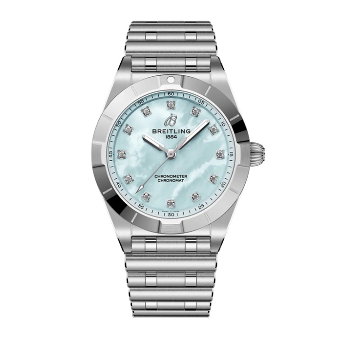 Montre Femme Breitling Chronomat 28mm Bleu Nacre A72310101C1A1