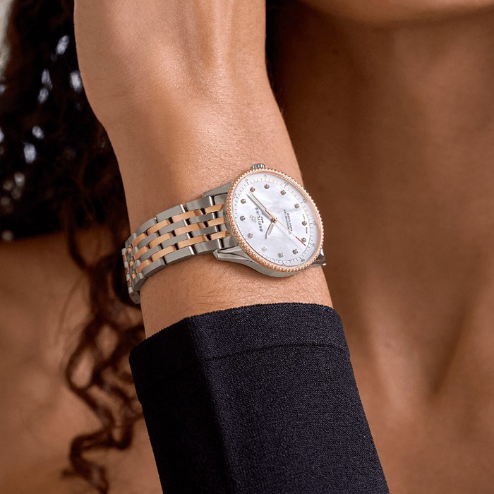 Montre Femme Breitling Navitimer 32mm Acier inoxydable nacre blanche et or rouge 18k U77320E61A1U1 – Image 5