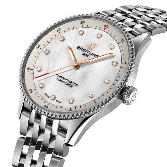 Montre Femme Breitling Navitimer 32mm Blanc Nacre A77320E61A2A1 – Image 3