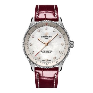 Montre Femme Breitling Navitimer 32mm Blanc Nacre Alligator A77320E61A2P2