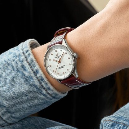Montre Femme Breitling Navitimer 32mm Blanc Nacre Alligator A77320E61A2P2 – Image 5