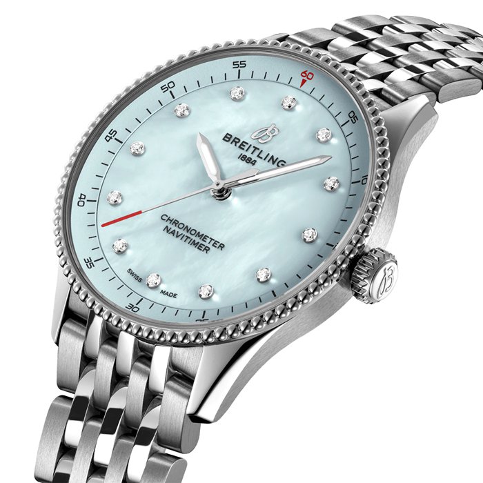 Montre Femme Breitling Navitimer 32mm Bleu Nacre A77320171C1A1 – Image 3