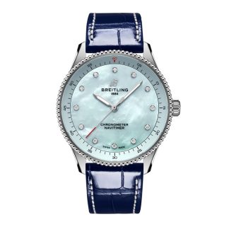 Montre Femme Breitling Navitimer 32mm Bleu Nacre Alligator A77320171C1P1