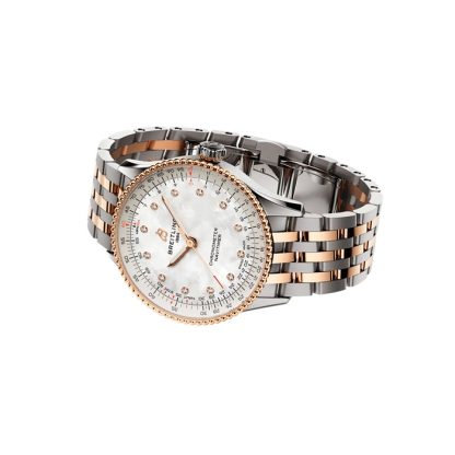 Montre Femme Breitling Navitimer 36mm Acier inoxydable nacre blanche et or rouge 18k U17327211A1U1 – Image 4