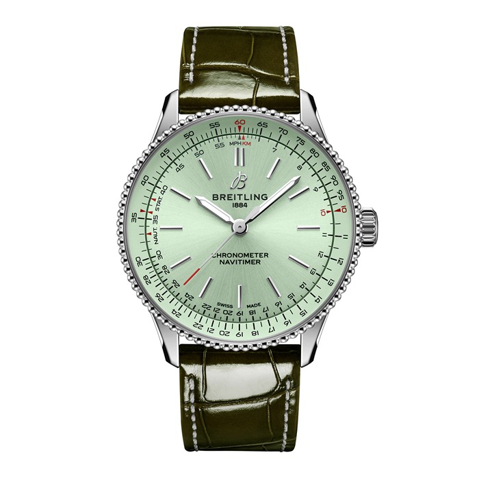 Montre Femme Breitling Navitimer 36mm Alligator vert A17327361L1P1