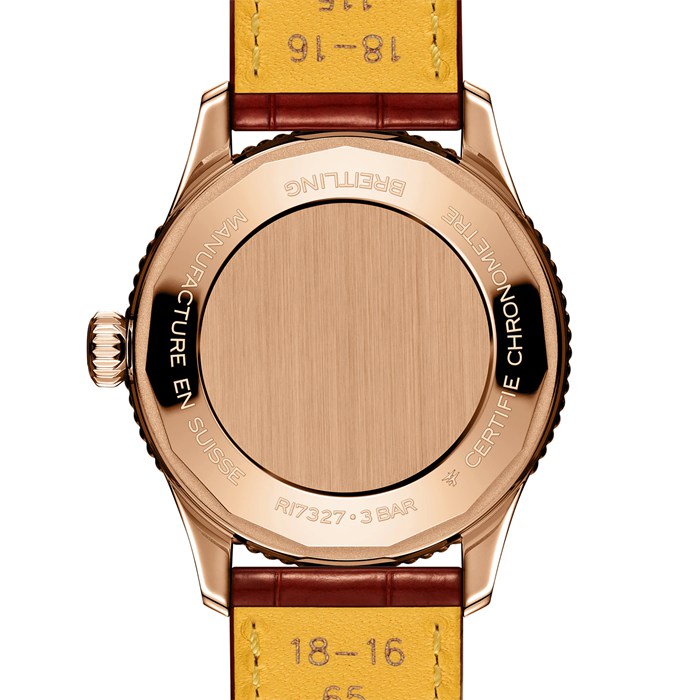 Montre Femme Breitling Navitimer 36mm Blanc Nacre Alligator 18k Or Rouge R17327211A1P1 – Image 2
