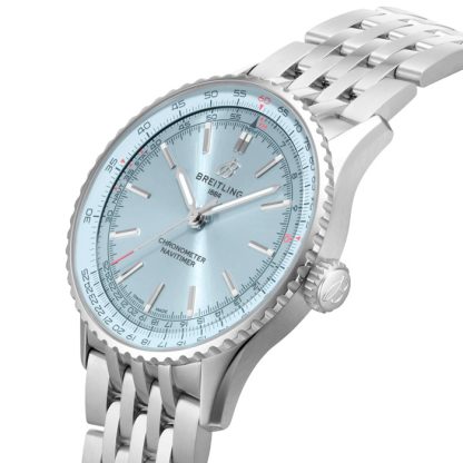 Montre Hommes Breitling Navitimer Automatic 41mm Acier inoxydable bleu clair A17329171C1A1 – Image 5