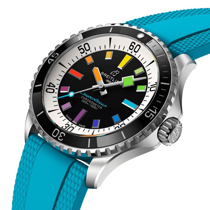 Montre Hommes Breitling Superocean Automatic 42mm Blue Rubber A17375211B2S1 – Image 3