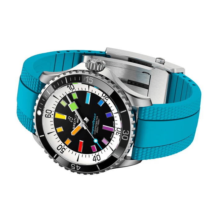 Montre Hommes Breitling Superocean Automatic 42mm Blue Rubber A17375211B2S1 – Image 4