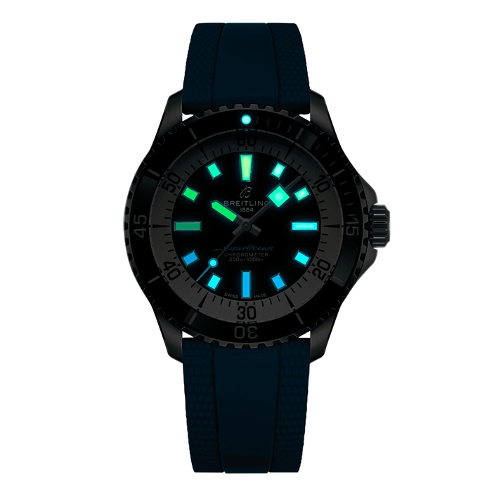 Montre Hommes Breitling Superocean Automatic 42mm Blue Rubber A17375211B2S1 – Image 5