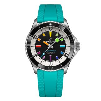 Montre Hommes Breitling Superocean Automatic 42mm Turquoise Caoutchouc A17375211B2S2