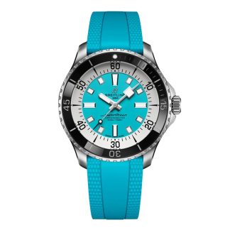 Montre Hommes Breitling Superocean Automatic 44mm Turquoise Caoutchouc A17376211L2S2