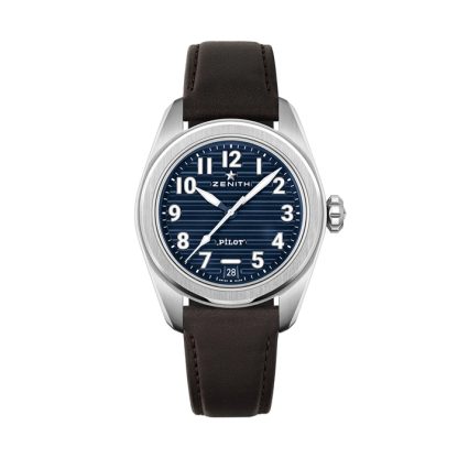 Montre Hommes Zenith Pilot Automatic 40mm Bleu 2 Bracelets 03.4000.3620/51.I003 – Image 2