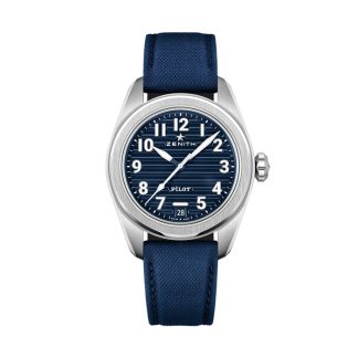 Montre Hommes Zenith Pilot Automatic 40mm Bleu 2 Bracelets 03.4000.3620/51.I003