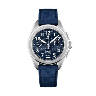 Montre Hommes Zenith Pilot Automatic 42.5mm Bleu 2 Bracelets 03.4000.3652/51.I003