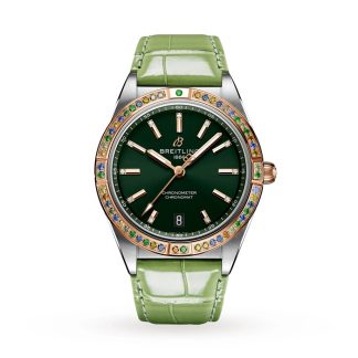 Montre femme Breitling Chronomat Automatic 36 South Sea Green Leather Strap U10380611L1P1