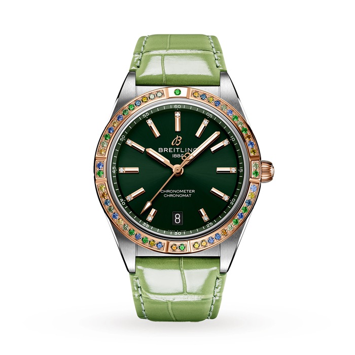 Montre femme Breitling Chronomat Automatic 36 South Sea Green Leather Strap U10380611L1P1