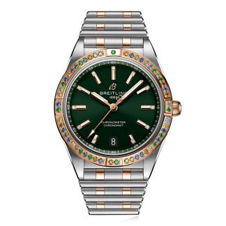 Montre femme Breitling Chronomat Automatic 36 South Sea Green en acier inoxydable et bracelet en or rose 18ct U10380611L1U1
