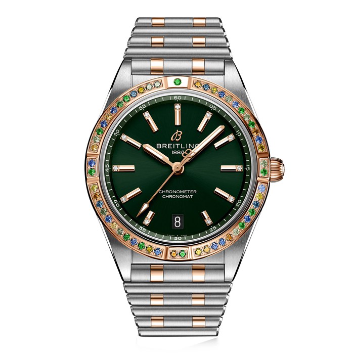 Montre femme Breitling Chronomat Automatic 36 South Sea Green en acier inoxydable et bracelet en or rose 18ct U10380611L1U1