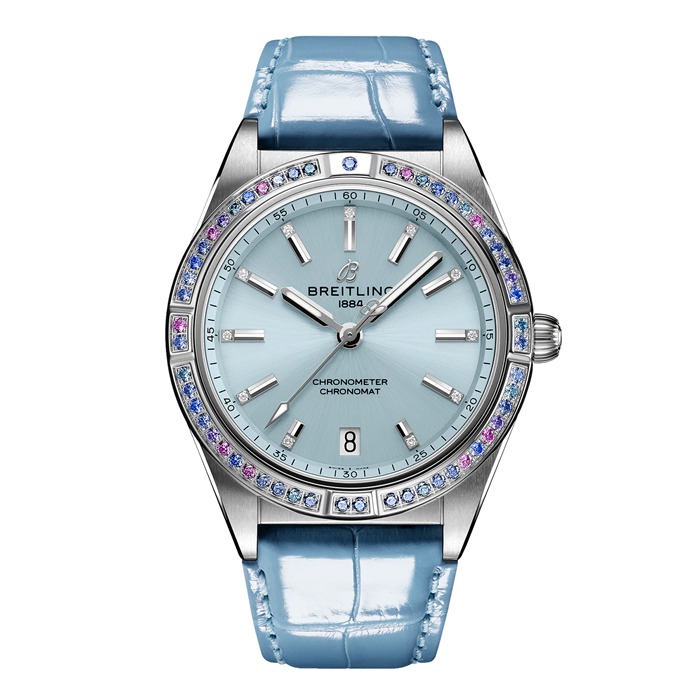 Montre femme Breitling Chronomat Automatic 36 South Sea Ice Blue Leather Strap G10380611C1P1